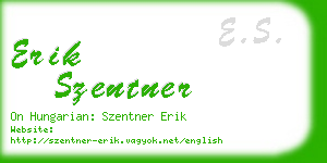 erik szentner business card